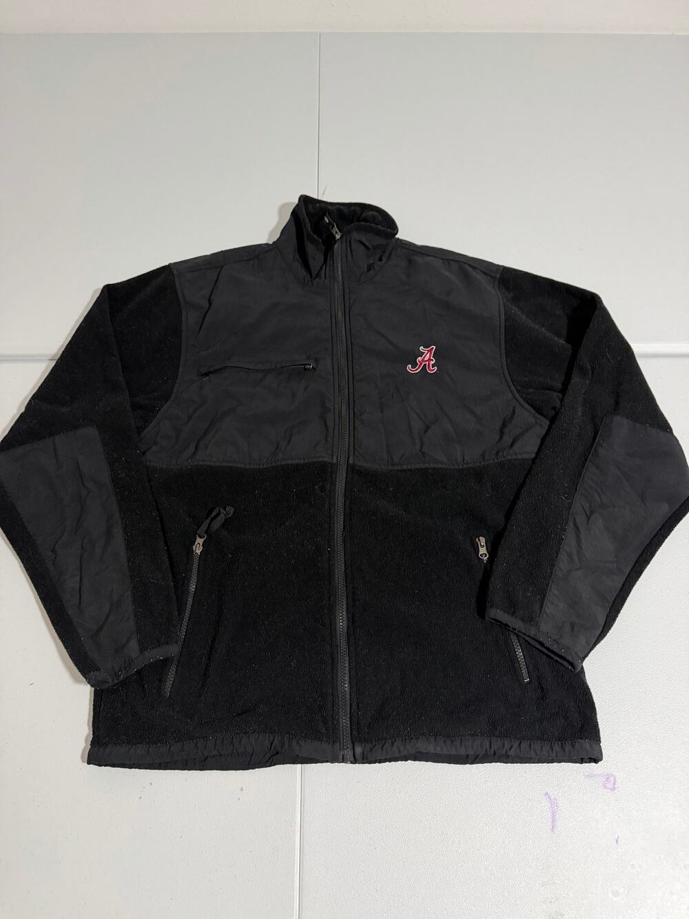 Weatherproof Alabama Crimson Tide Jacket Mens Medium Black Fleece Softshell